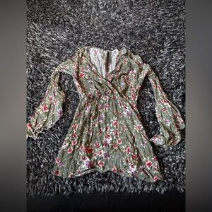 Charlotte Russe Olive Floral Blouse